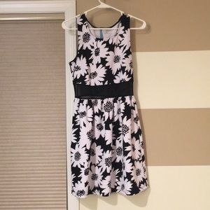 Black and white dress with sunflowers